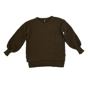 Bobeau Olive Green 3/4 Sleeve Knit Crew Neck Sweater Size Small Women’s
